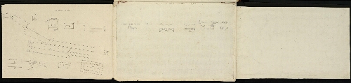 Metz. Cahier H : ville. Folio 7, recto.
Suite et fin du développement de l'Arsenal d'artillerie, 2e feuille.