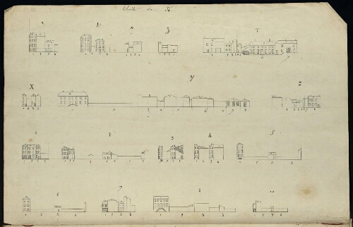Metz. Cahier G : ville. Folio 6, verso.
Suite du développement de l'îlot 36.