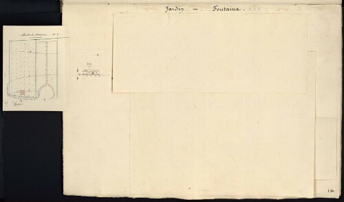 Verdun. Cahier J : Campagne. [Folio] 8 [recto, rabat latéral gauche déplié] Plan et développement de Jardin-Fontaine
