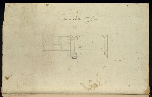 Metz. Cahier N : ville, fortifications. Folio 10, verso.
Plan de l'Église du Pavillon St Simon.
