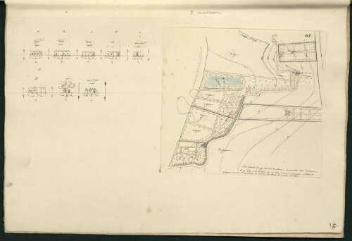 Verdun. Cahier I : Campagne. [Folio] 10 [recto, le rabat déplié] Plan et développement de l'îlot n°65