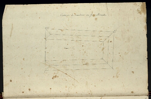 Metz. Cahier N : ville, fortifications. Folio 11, verso.
Plan de la caserne de cavalerie du Fort Moselle.