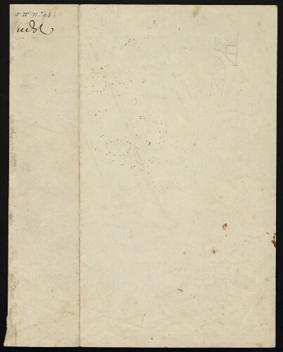 Metz. Cahier J : ville, fortifications. Folio 5, verso.
Feuillet vierge avec inscriptions.