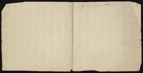 Metz. Cahier J : ville, fortifications. Folio 4, recto.
Feuillet vierge avec inscriptions.