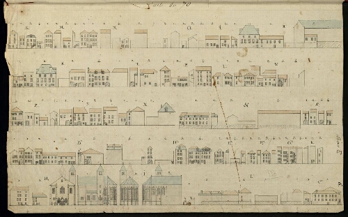 Metz. Cahier E : ville. Folio 6, recto.
Développement de l'îlot n°70.