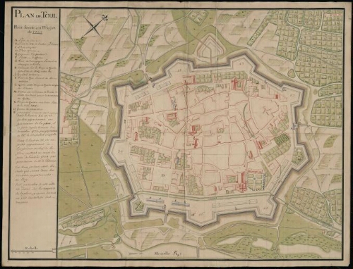 Toul. [recto] Plan de Toul pour servir au projet de 1752.