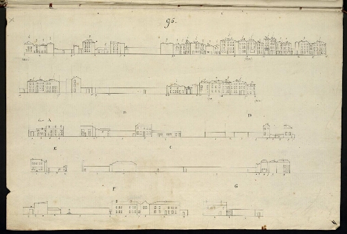 Metz. Cahier I : ville. Folio 4, recto.
Développement de l'îlot n°95.