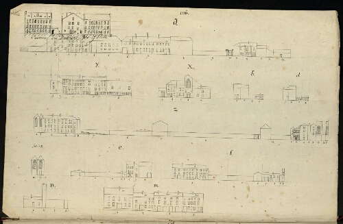 Metz. Cahier I : ville. Folio 12, verso.
Suite du développement de l'îlot n°106, caserne des ouvriers du Génie.