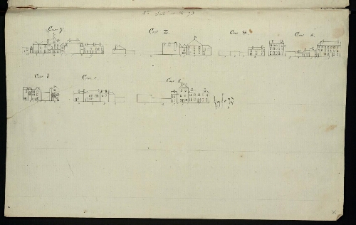 Metz. Cahier B : ville. Folio 8, verso.
Suite du développement de l'îlot n°73.