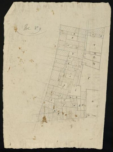 Metz. Cahier M : ville. Folio 7 ter, recto.
Plan de l'îlot n°9.