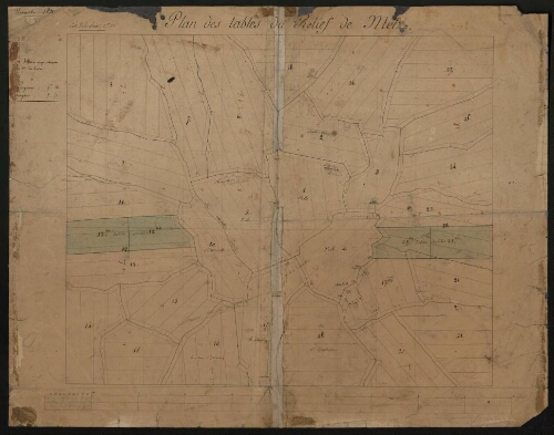 Metz. Plan des tables du relief, recto.
1821.
