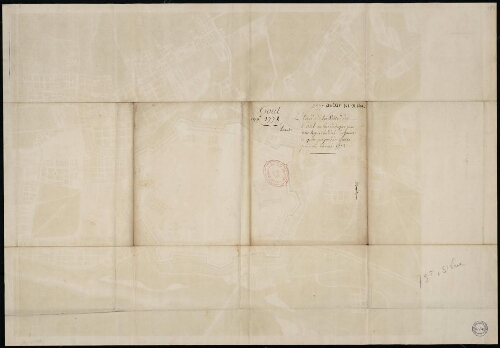Toul. Plan de la ville de Toul ou l'on indique par une ligne bordée de jaune ce qu'on propose de faire pendant l'année 1772.