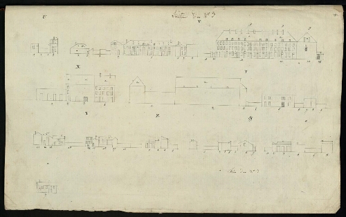 Metz. Cahier L : ville. Folio 6', verso.
Suite et fin du développement de l'îlot n°3.