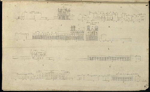Metz. Cahier M : ville. Folio 6, recto.
Suite du développement de l'îlot n°9.