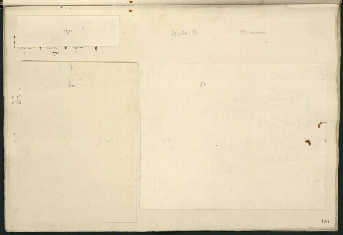 Verdun. Cahier I : Campagne. [Folio] 5 [recto, les trois rabats fermés] îlots 49, 50, 51