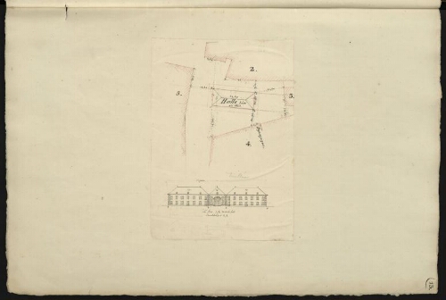 Toul. Cahier C : Ville. [Folio] 13 [recto]. Plan et élévations développées de la Halle bâtie en 1823