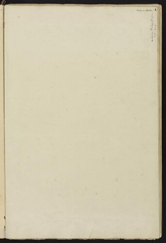 Bitche. Cahier : fortifications nouvelles. Folio 1, recto.
Feuillet avec inscriptions.