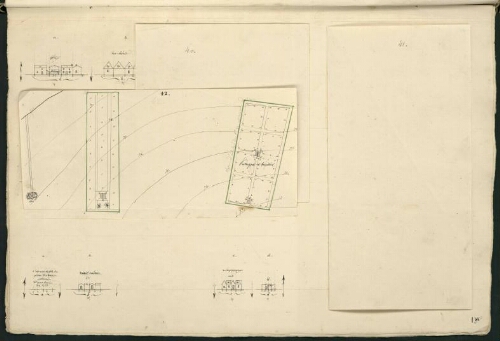 Verdun. Cahier I : Campagne. [Folio] 2 [recto, le troisième rabat déplié] Plan et développement de l'îlot n°42