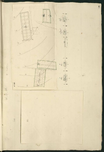 Verdun. Cahier I : Campagne. [Folio] 4 [recto, le troisième rabat déplié] Plan et développement de l'îlot n°48