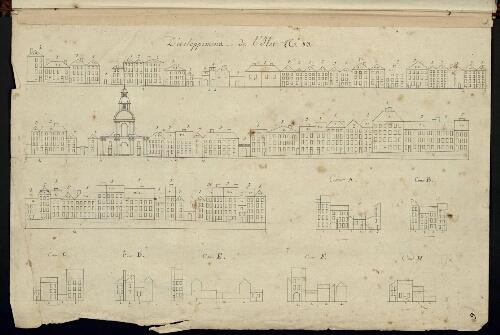 Metz. Cahier N : ville, fortifications. Folio 6, recto.
Début du développement de l'îlot n°83.