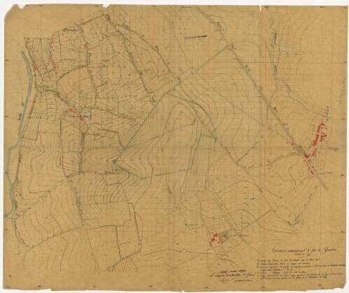 Metz. Plan sur calque des terrains environnant le fort de Queuleu, verso.