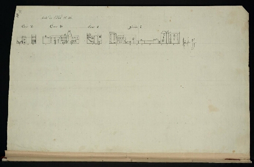 Metz. Cahier B : ville. Folio 10, recto.
Suite de l'îlot n°55.