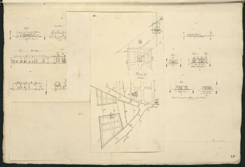 Verdun. Cahier I : Campagne. [Folio] 2 [recto, le deuxième rabat déplié] Plan et développement de l'îlot n°41